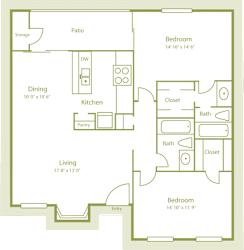 B3 floor plan of Westdale Parke in Austin, TX