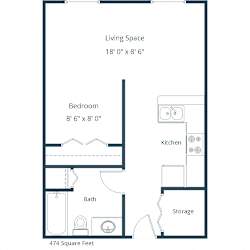 Summit Point Apartments | Efficiency Floor Plan