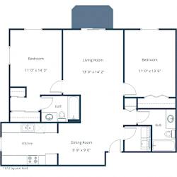Summit Point Apartments | Two Bedroom Floor Plan B