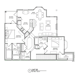 2 bed 2 bath A Floor Plans at Audubon Park Apartment Homes, Louisiana