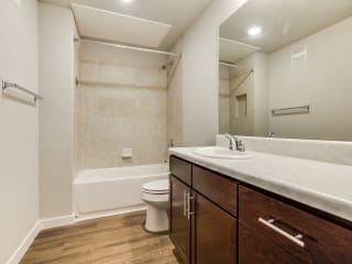 A3 Floor Plan bathroom at Aviator at Brooks, San Antonio, TX