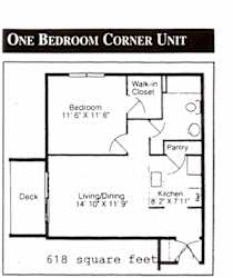 Floor Plan 1 Bedroom Corner