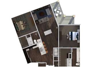 2 bed 2 bath F at The Royale at CityPlace, Overland Park, Kansas