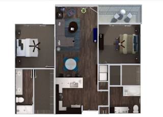 2 bed 2 bath J at The Royale at CityPlace, Overland Park, KS, 66210