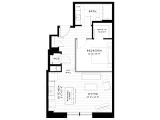 1H upgrade Floor plan at Custom House, St. Paul, Minnesota