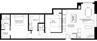 1+D Floor plan at Custom House, Minnesota
