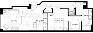1X Floor plan at Custom House, St. Paul, MN