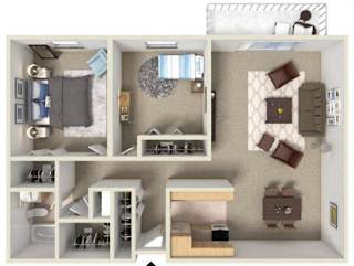 Floor Plan 2 Bedroom - Large