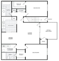 Floor Plan 2 Bed - 2 Bath