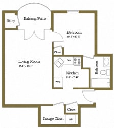 1 Bedroom, 1 Bathroom Luxury Apartment at The Brittany Apartments, Pikesville, MD