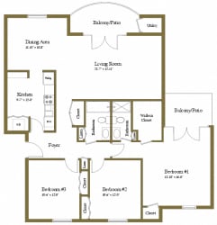 3 bed 2 bath at The Brittany Apartments, Maryland