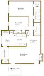 2 bedroom 2 bathroom floor plan at The Summit at Owings Mills Apartments, Owings Mills Maryland
