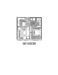 Unit 209_309 Floorplan at Wheelhouse Lofts, Dayton, OH, 45402