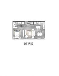 Unit 402 Floorplan at Wheelhouse Lofts, Dayton, Ohio