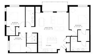 The Vermilion 3-bedroom floor plan layout