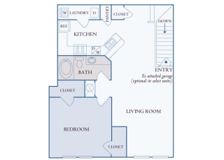 Carrington Place at Shoal Creek - A4 - 1 bedroom 1 bathroom - 2D Carrington Place at Shoal Creek - A4 - 1 bedroom 1 bathroom - 2D