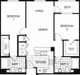 Floor plan at Trio Apartments, Pasadena, CA 91101