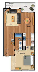 Evergreen Ridge_Richland WA_Floor Plan_One Bedroom One Bathroom1