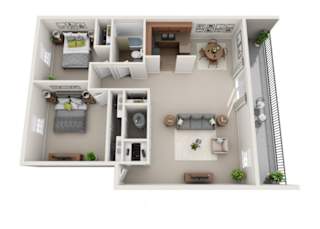Floor Plan 2 BED 1 BATH