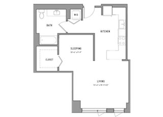 Studio 1 bath M at Residences at Addison Clark, Chicago, 60613