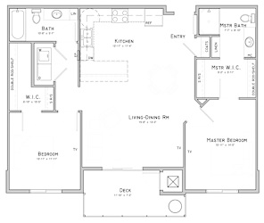 Two bedroom apartment-Magnolia floor plan for rent at WH Flats in south Lincoln NE