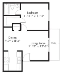 A1 - 1 bed 1 bath Floor Plan at Aviare Place, Midland, TX
