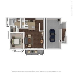 787 Square-Foot Aurora Floor Plan at Orion McCord Park, Little Elm