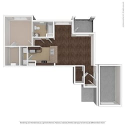 Axis 1 Bed 1 Bath, 762 Sq Ft Floor Plan at Orion McCord Park, Little Elm, Texas