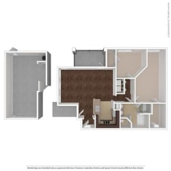 2 Bed 2 Bath Floor Plan at Orion McCord Park, Little Elm