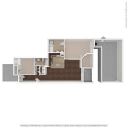 Nova 2 Bed 2 Bath, 1260 Square-Foot Floor Plan at Orion McCord Park, Little Elm, Texas