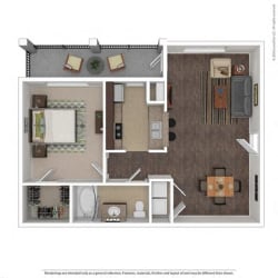726 Square-Foot Eclipse Floor Plan at Orion McKinney, McKinney, 75070