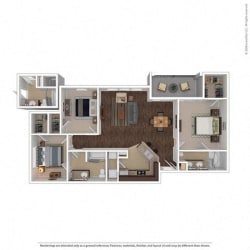 1309 Square-Foot Zanstra Floor Plan at Orion Prosper, Prosper