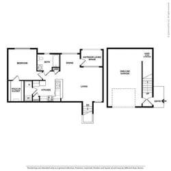 Aurora 1 Bedroom 1 Bathroom Floor Plan at Orion Prosper Lakes, Prosper, TX