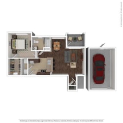 726 Square-Foot Axis Floor Plan at Orion Prosper Lakes, Prosper, Texas