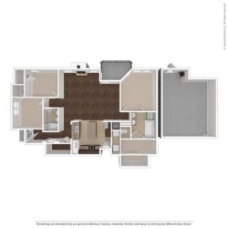 Lunar 3 Bed, 2 Bath, 1537 Square-Foot Floor Plan at Orion Prosper Lakes, Prosper, TX, 75078