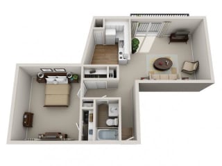 Floor Plan 1 Bed 1 Bath