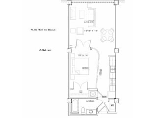 Floor Plan One Bedroom Loft