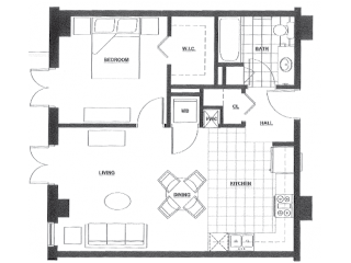 Floor Plan 1 Bedroom