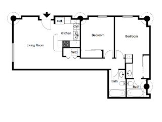 Floor Plan 2 Bedroom/2 Bathroom