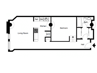 Floor Plan 1 Bedroom Apartments