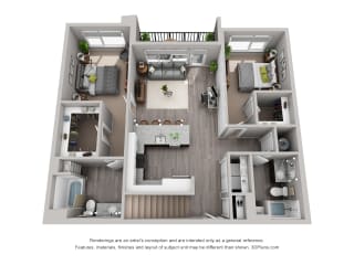 Walker Designed Floor Plan Floor Plan Residences at CityWay Apartments in Indianapolis