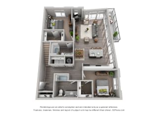 Pardo Tower B4AM Floor Plan Floor Plan Residences at CityWay Apartments in Indianapolis