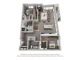 Pardo Tower A Spacious Floor Plans Floor Plan Residences at CityWay Apartments in Indianapolis