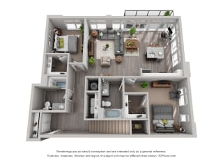 Tower A Pardo Floor Plan Floor Plan Residences at CityWay Apartments in Indianapolis