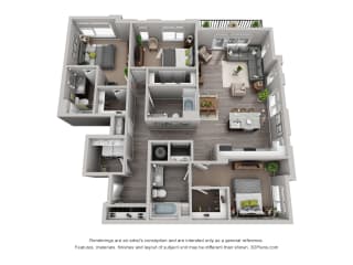 Tower A Shepherd Floor Plan Floor Plan Residences at CityWay Apartments in Indianapolis