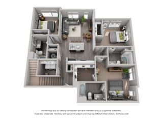 McElroy Tower A Floor Plan Floor Plan Residences at CityWay Apartments in Indianapolis
