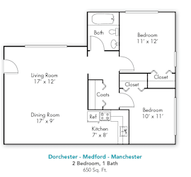 Floor Plan Two Bedroom One Bath