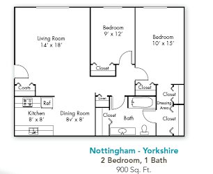 Floor Plan Two Bedroom One Bath