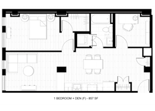 O2 Apartments 1 Bedroom Den Floor Plan