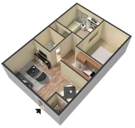 Floor Plan 2 bed 1 bath